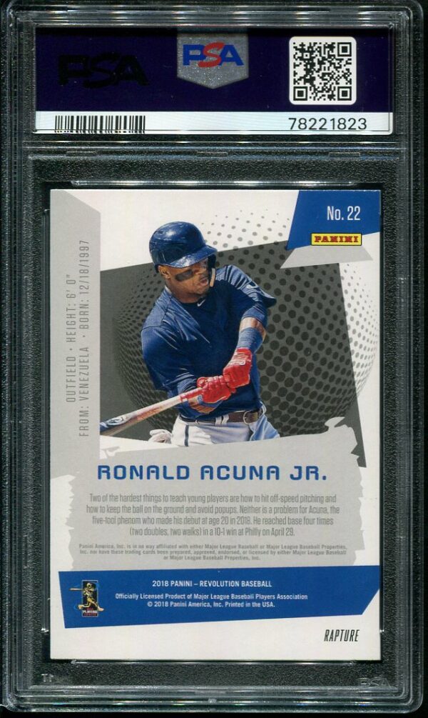 2018 Panini Chronicles Revolution #22 Ronald Acuna Jr PSA 10 Rookie Baseball Card