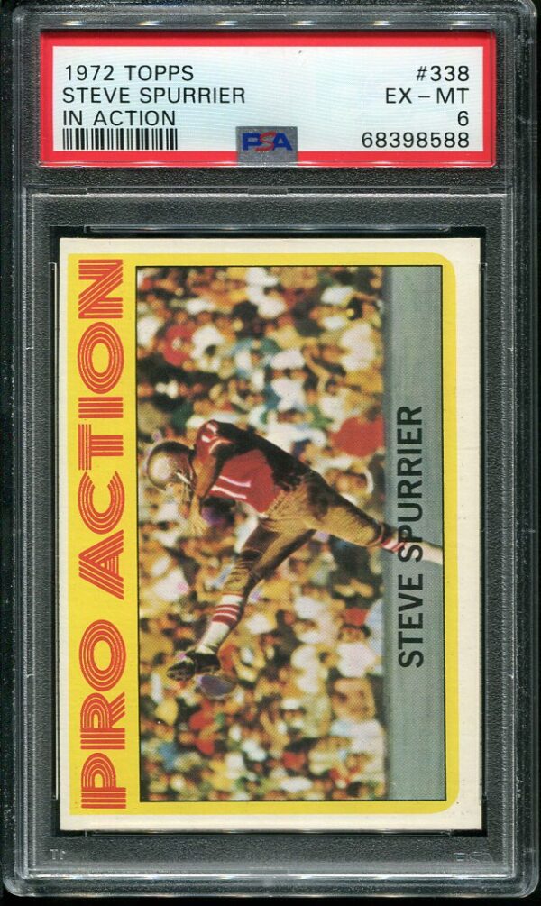 1972 Topps #338 Steve Spurrier In Action PSA 6 Rookie Football Card