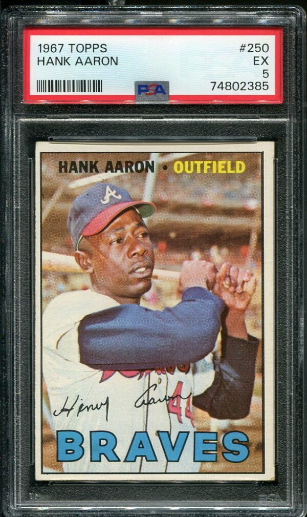 1966 Topps #500 Hank Aaron **** PSA EX+ 5.5 *** Atlanta Braves old baseball  card