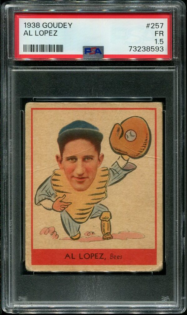 Authentic 1938 Goudey #257 Al Lopez PSA 1.5 Vintage Baseball Card