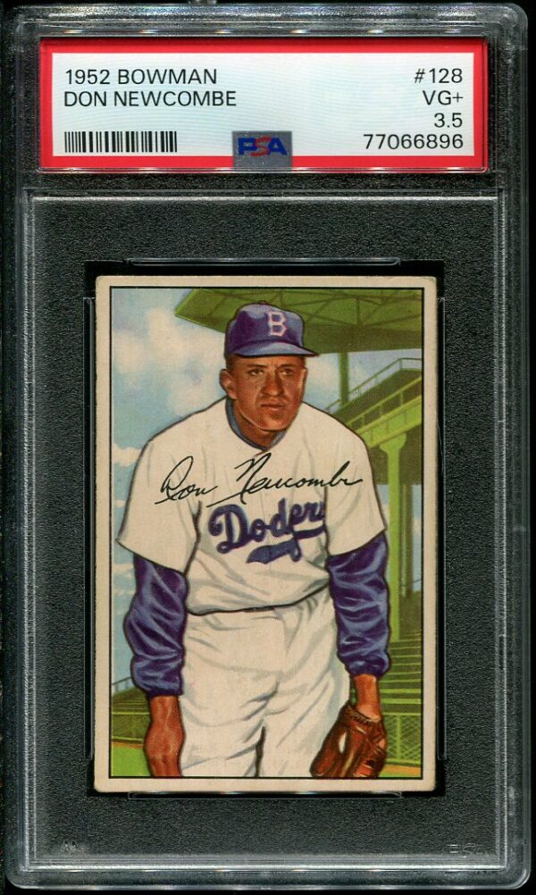 Authentic 1952 Bowman #128 Don Newcombe PSA 3.5 Baseball Card