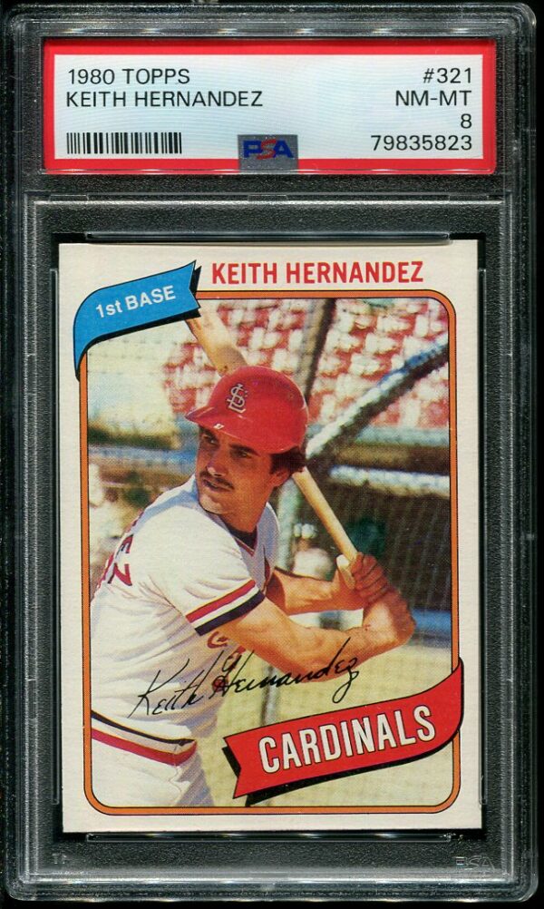 Authentic 1980 Topps #321 Keith Hernandez PSA 8 Baseball Card