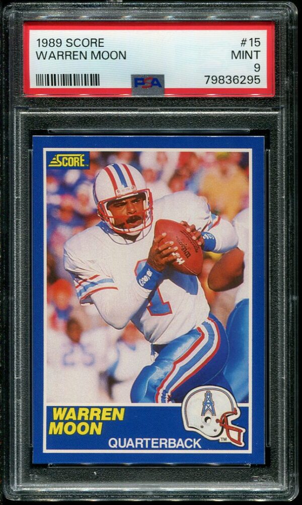 Authentic 1989 Score #15 Warren Moon PSA 9 Football Card