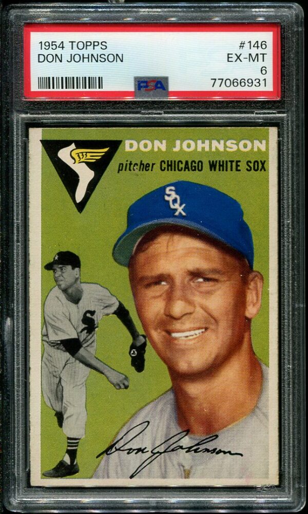 Authentic 1954 Topps #146 Don Johnson PSA 6 Baseball Card