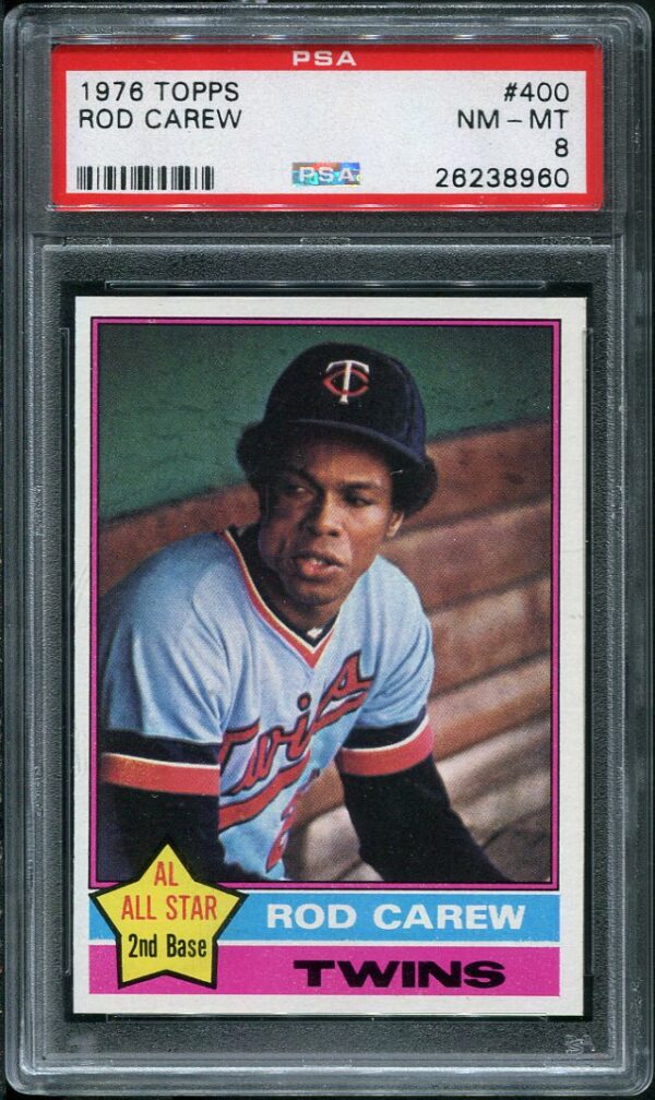 Authentic 1976 Topps #400 Rod Carew PSA 8 Baseball Card