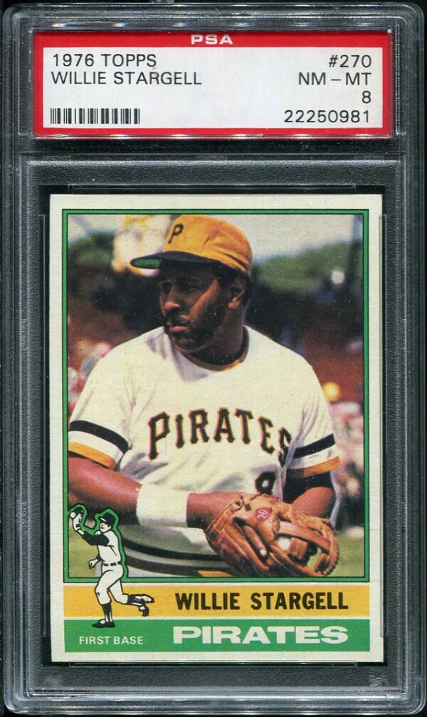 Authentic 1976 Topps #270 Willie Stargell PSA 8 Baseball Card