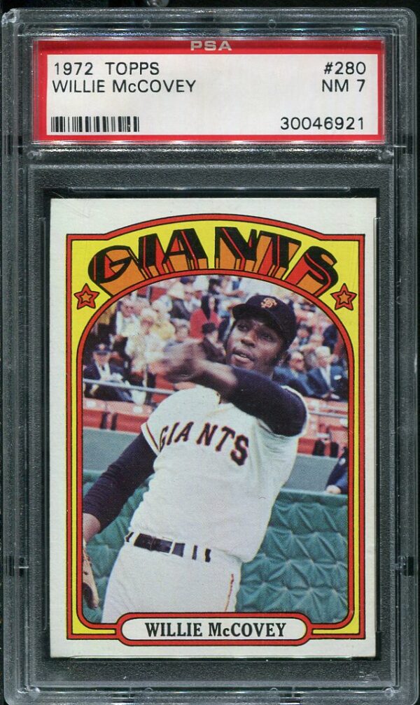Authentic 1972 Topps #280 Willie McCovey PSA 7 Baseball Card