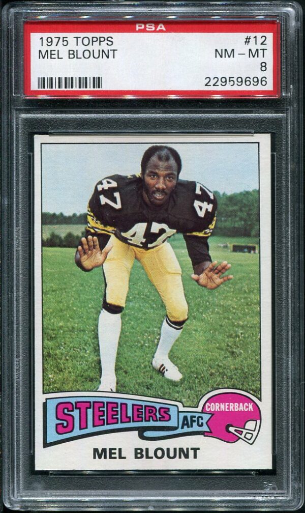 Authentic 1975 Topps #12 Mel Blount PSA 8 Rookie Football Card