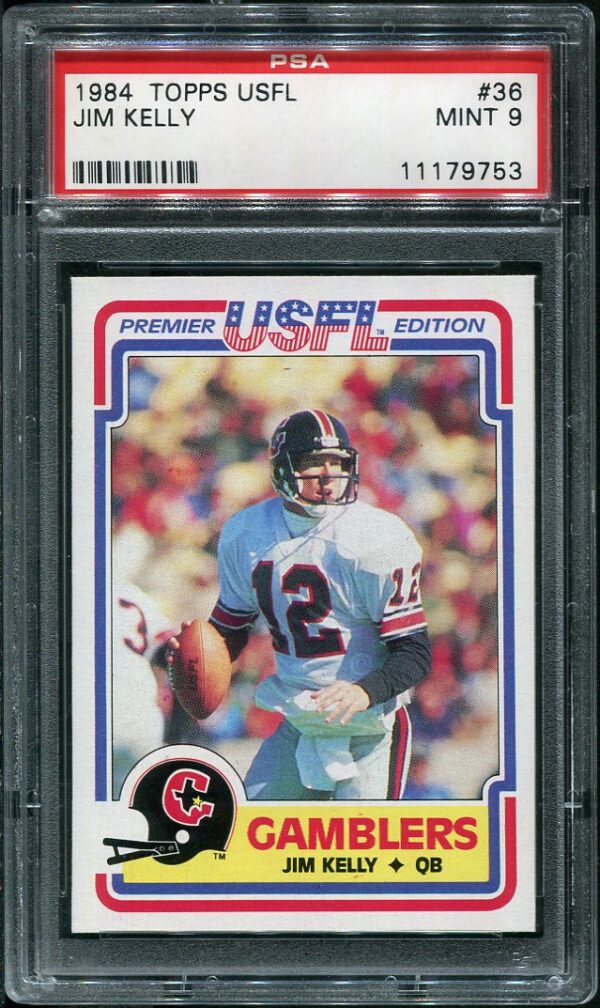 Authentic 1984 Topps USFL #36 Jim Kelly PSA 9 Rookie Football Card