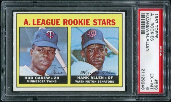 Authentic 1967 Topps #569 Rod Carew PSA 6 Rookie Baseball Card