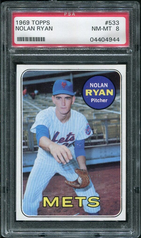 Authentic 1969 Topps #533 Nolan Ryan PSA 8 Baseball Card