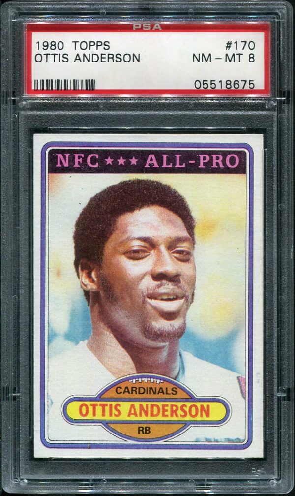Authentic 1980 Topps #170 Ottis Anderson PSA 8 Rookie Football Card