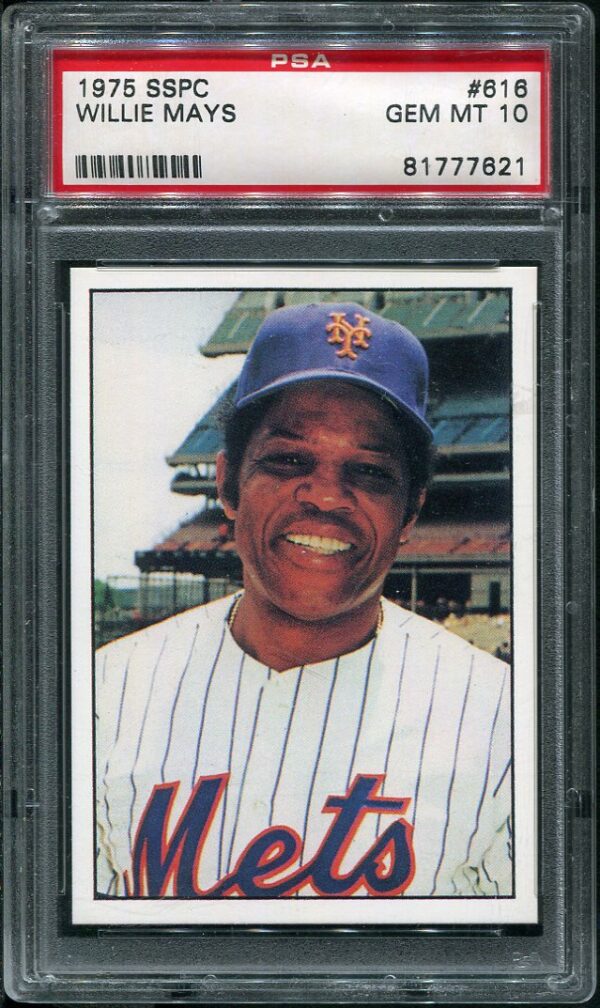 Authentic 1975 SSPC #616 Willie Mays PSA 10 Baseball Card