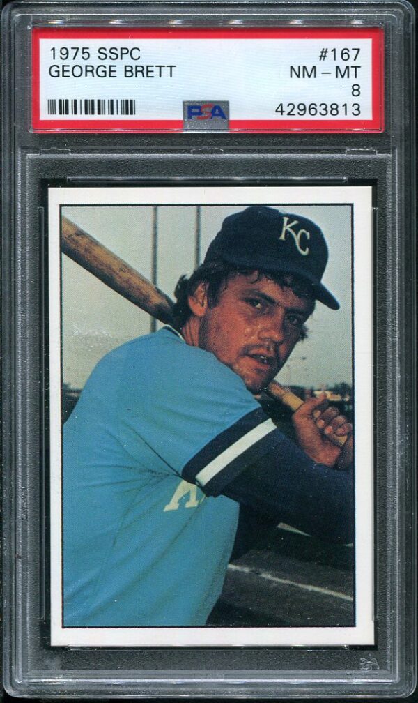 Authentic 1975 SSPC #6167 George Brett PSA 8 Rookie Baseball Card