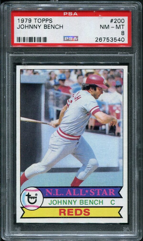 Authentic 1979 Topps #200 Johnny Bench PSA 8 Baseball Card