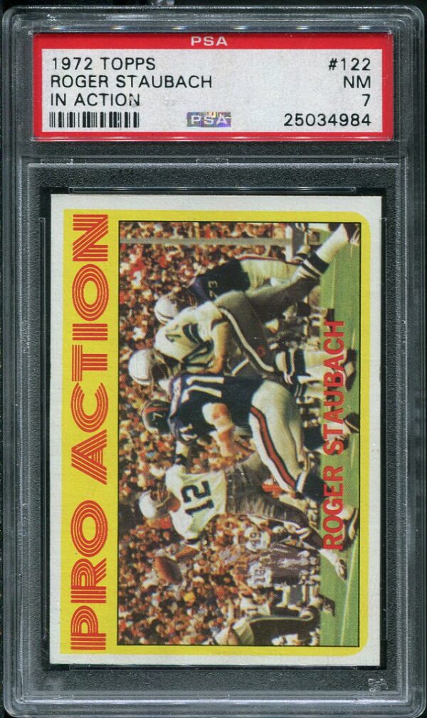 Authentic 1972 Topps #122 Roger Staubach In Action PSA 7 Football Card