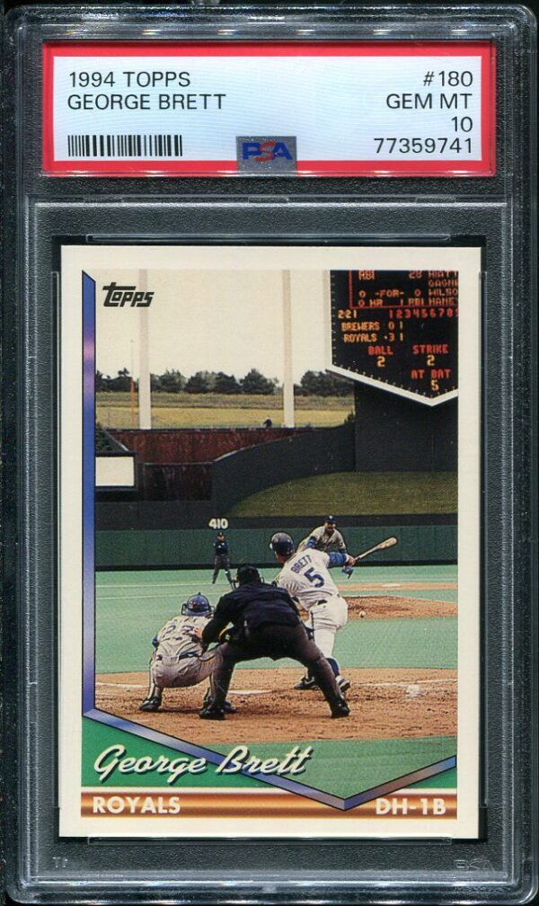 Authentic 1994 Topps #180 George Brett PSA 10 Baseball Card