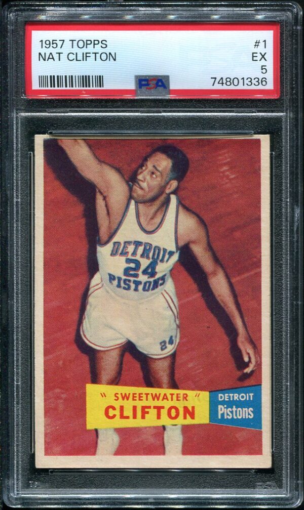 Authentic 1957 Topps #1 Nat Clifton PSA 5 Rookie Basketball Card