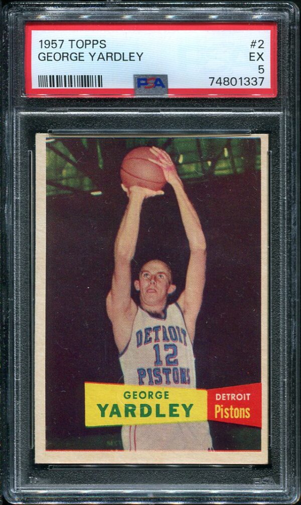 Authentic 1957 Topps #2 George Yardley PSA 5 Basketball Card
