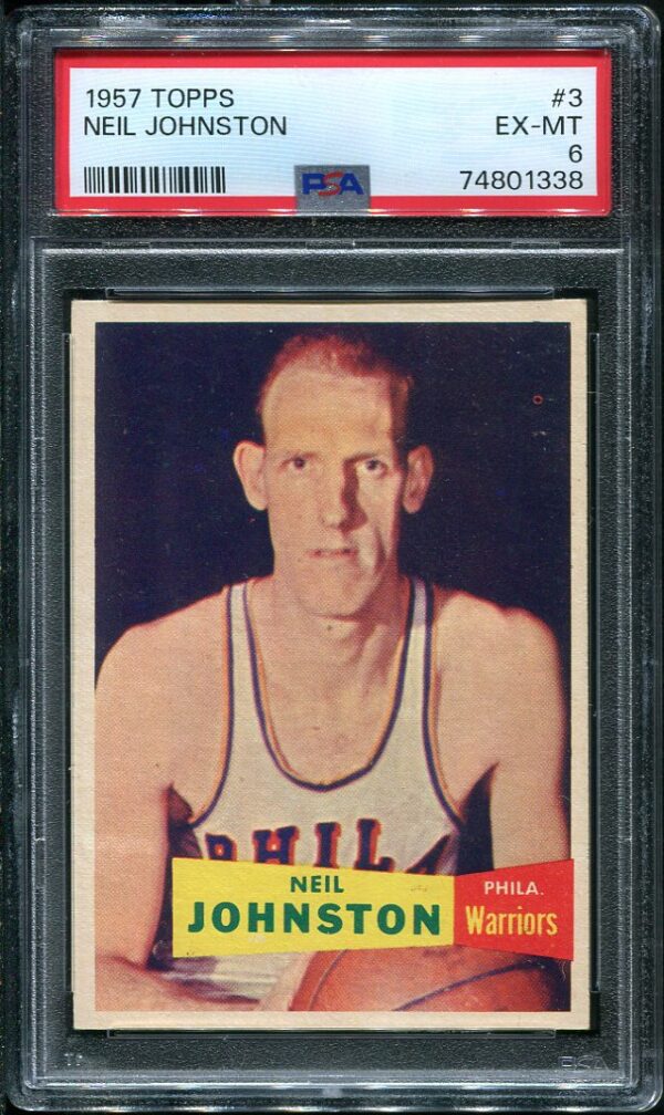 Authentic 1957 Topps #3 Neil Johnson PSA 6 Basketball Card