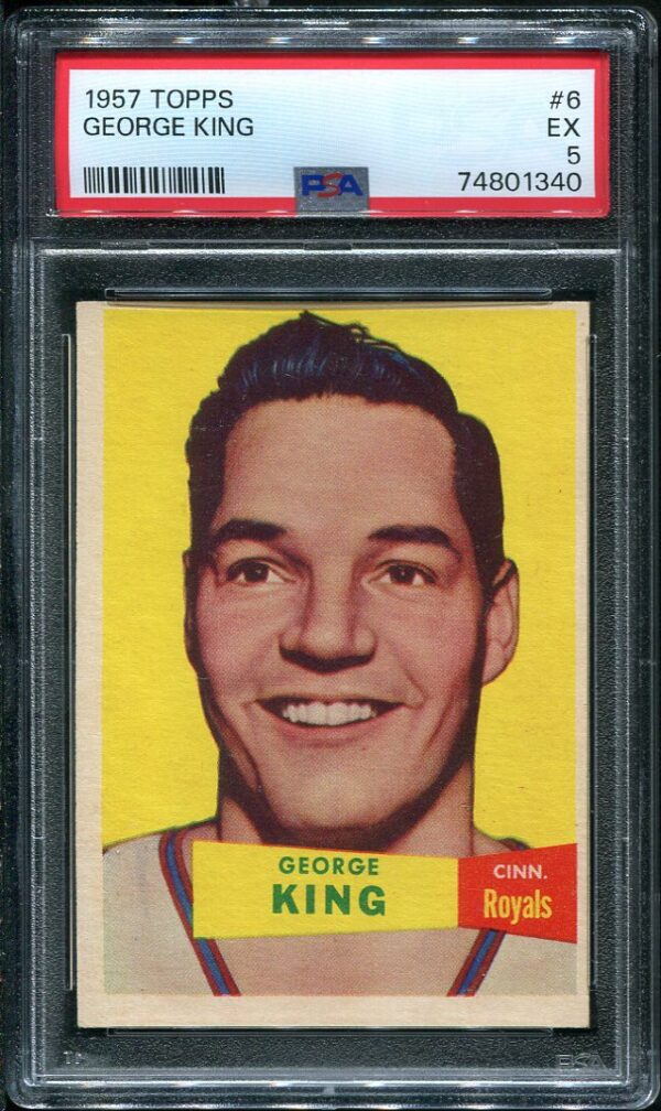 Authentic 1957 Topps #6 George King PSA 5 Basketball Card