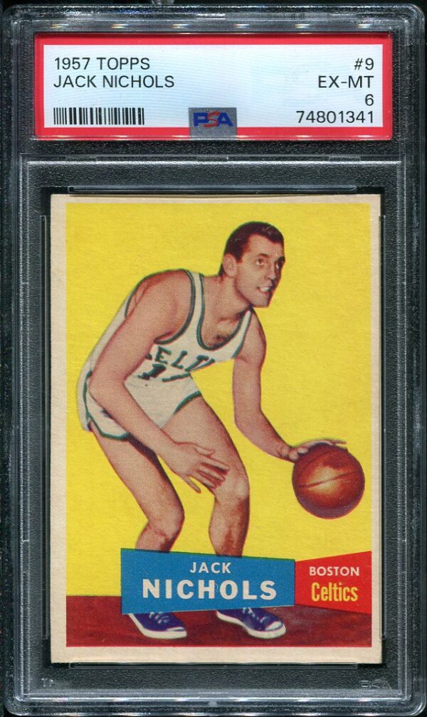 Authentic 1957 Topps #9 Jack Nichols PSA 6 Basketball Card