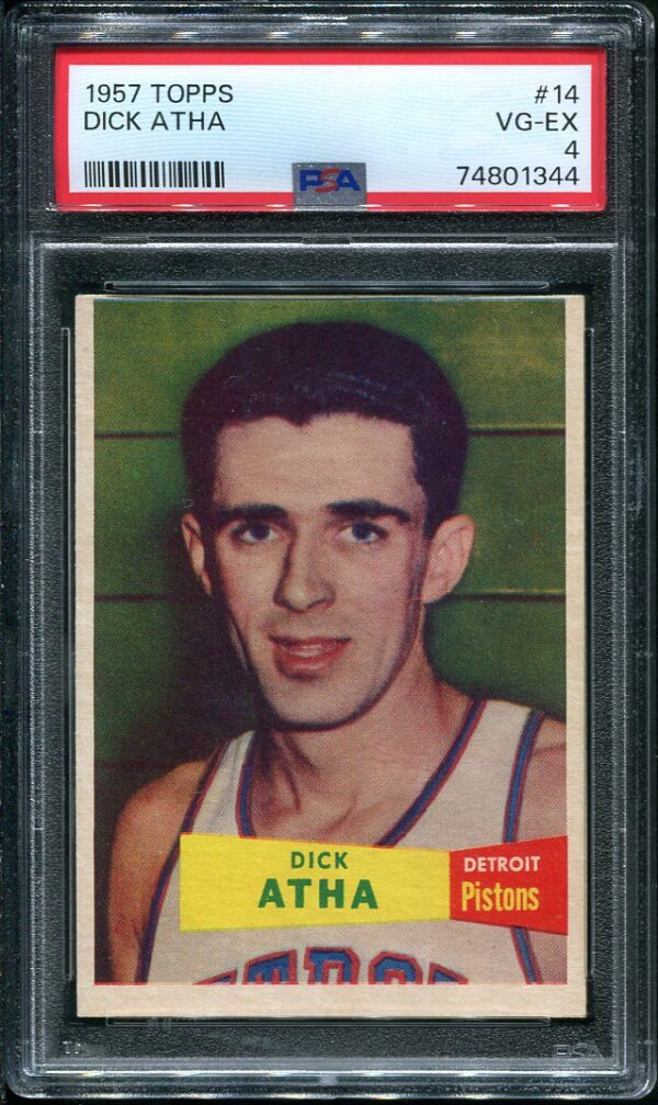 Authentic 1957 Topps #14 Dick Atha PSA 4 Basketball Card