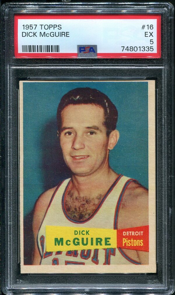 Authentic 1957 Topps #16 Dick McGuire PSA 5 Basketball Card