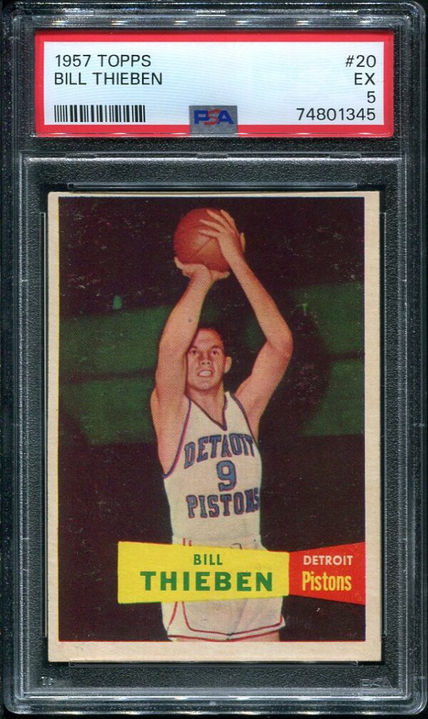 Authentic 1957 Topps #20 Bill Thieben PSA 5 Basketball Card