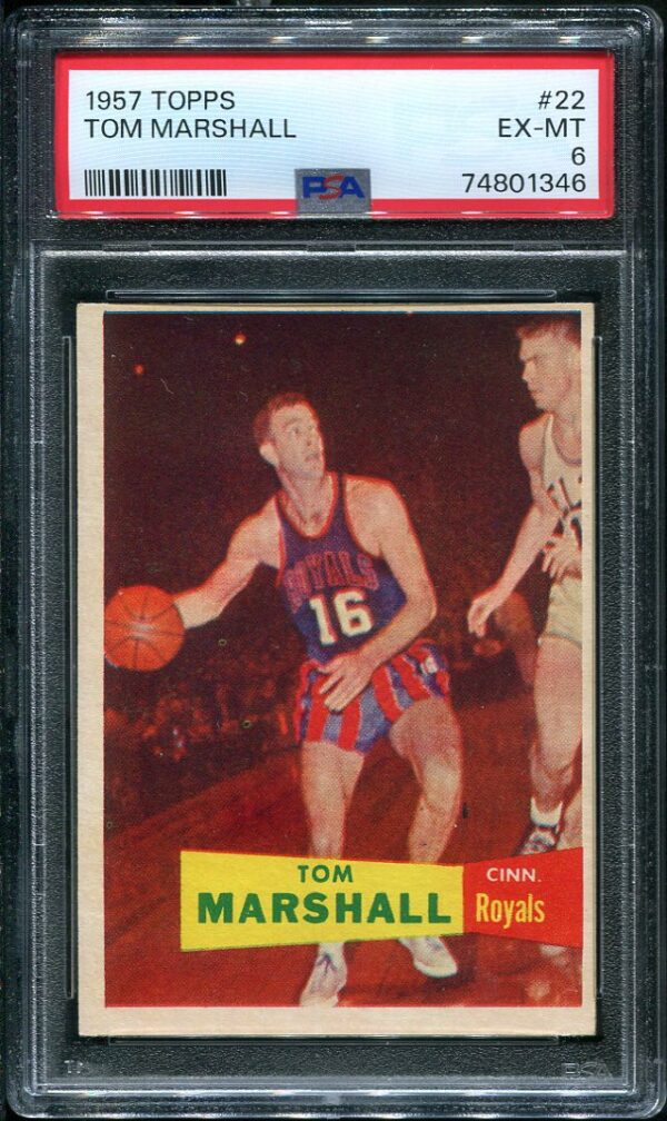 Authentic 1957 Topps #22 Tom Marshall PSA 6 Basketball Card
