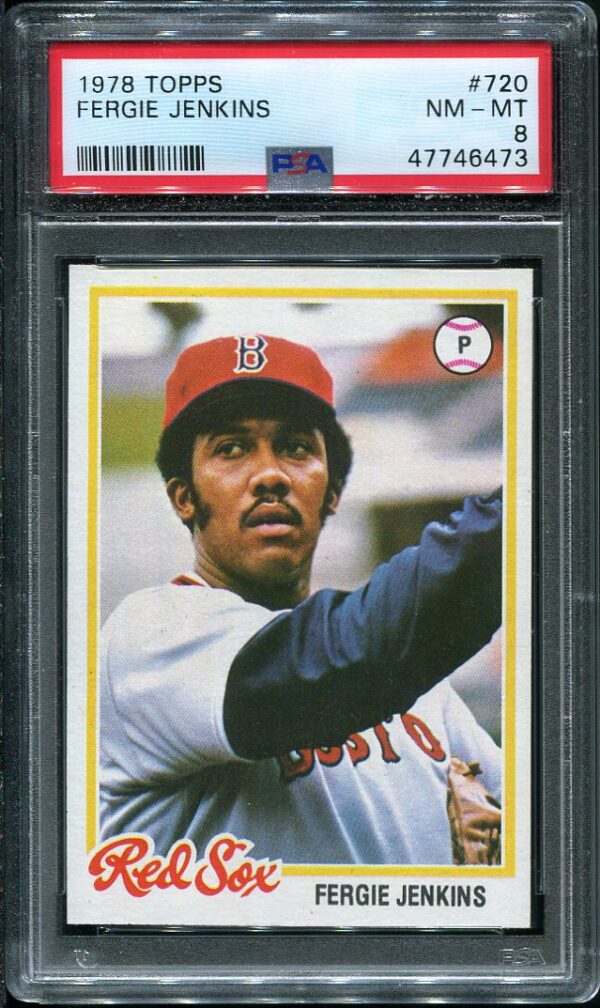 Authentic 1978 Topps #720 Fergie Jenkins PSA 8 Baseball Card