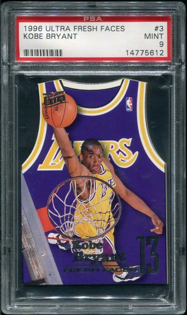 Authentic 1996 Ultra Fresh Faces #3 Kobe Bryant PSA 9 Basketball Card
