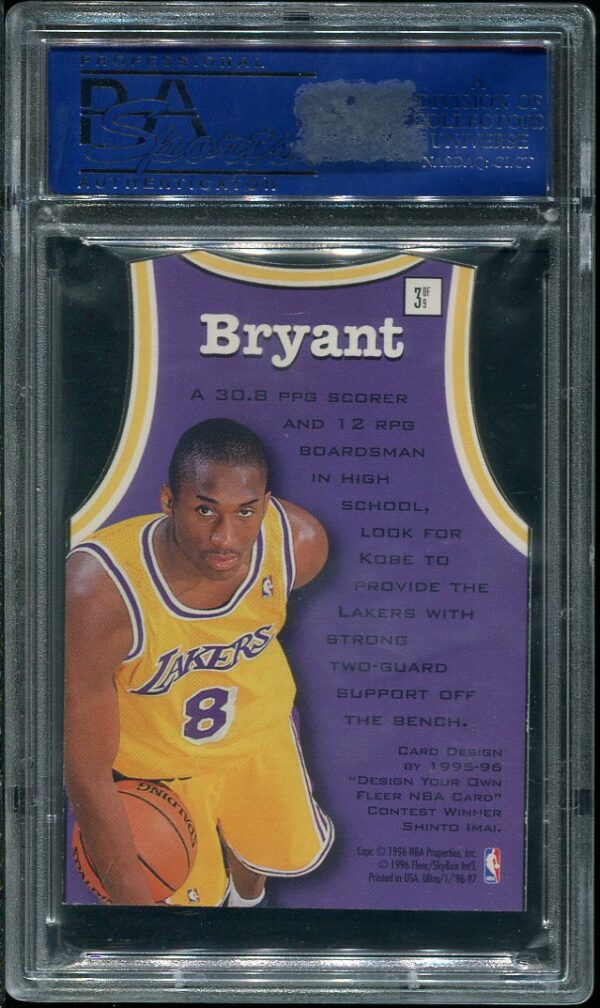 Authentic 1996 Ultra Fresh Faces #3 Kobe Bryant PSA 9 Basketball Card