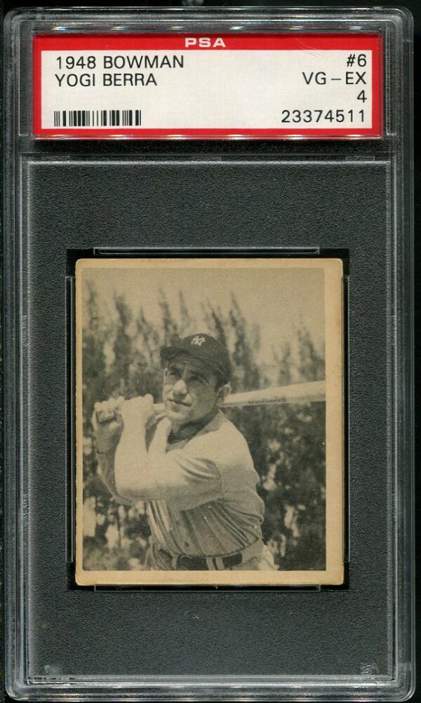Authentic 1948 Bowman #6 Yogi Berra PSA 4 Rookie Baseball Card
