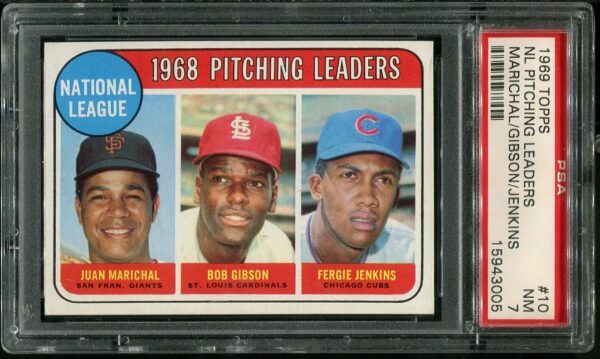 Authentic 1969 Topps #10 NL Pitching Leaders PSA 7 Baseball Card