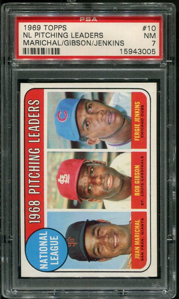 Authentic 1969 Topps #10 NL Pitching Leaders PSA 7 Baseball Card