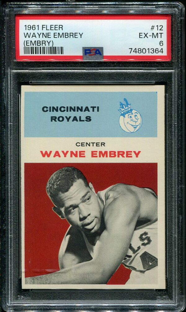 Authentic 1961 Fleer #12 Wayne Embry PSA 6 Rookie Basketball Card