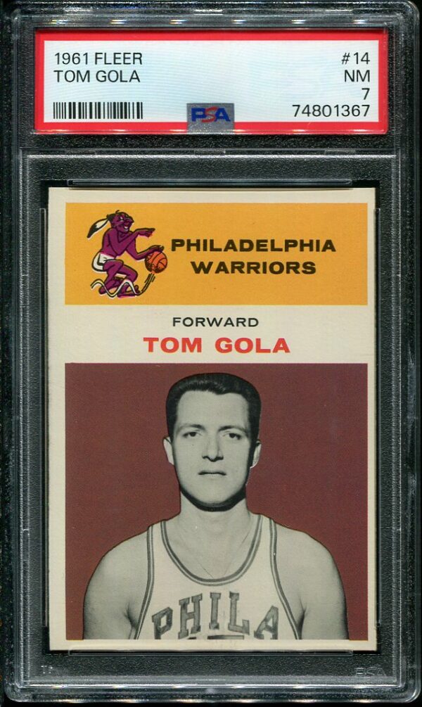Authentic 1961 Fleer #14 Tom Gola PSA 7 Basketball Card
