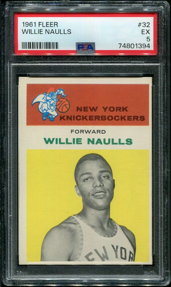 Authentic 1961 Fleer #32 Willie Naulls PSA 5 Basketball Card