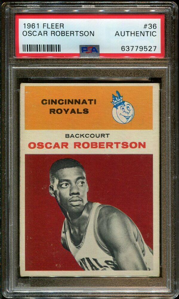 Authentic 1961 Fleer #36 Oscar Robertson PSA Authentic Rookie Basketball Card