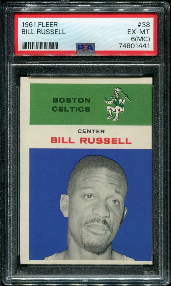 Authentic 1961 Fleer #38 Bill Russell PSA 6(MC) Basketball Card