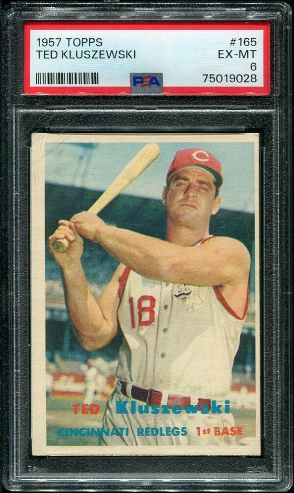 Authentic 1957 Topps #165 Ted Kluszewski PSA 6 Baseball Card