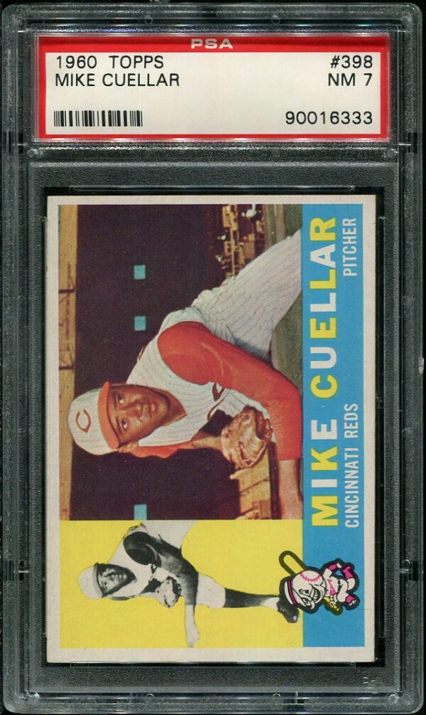 Authentic 1960 Topps #398 Mike Cuellar PSA 7 Baseball Card