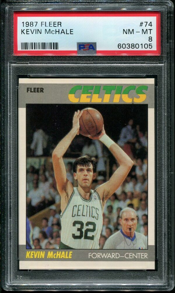 Authentic 1987 Fleer #74 Kevin McHale PSA 8 Basketball Card