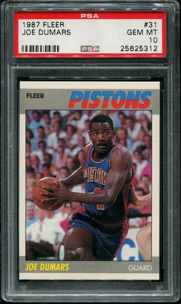 Authentic 1987 Fleer #31 Joe Dumars PSA 10 Basketball Card