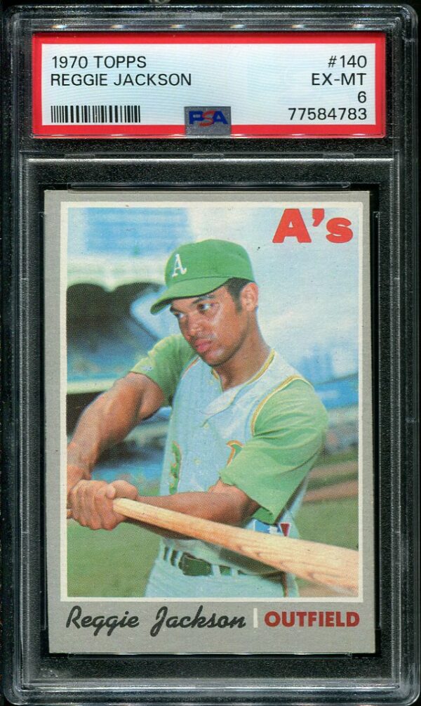 Authentic 1970 Topps #140 Reggie Jackson PSA 6 Baseball Card