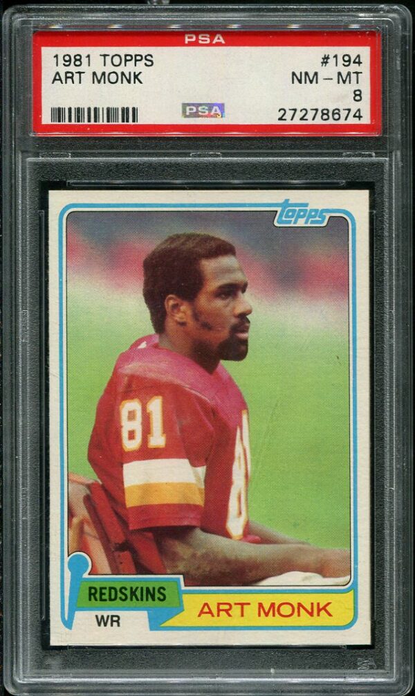 Authentic 1981 Topps #194 Art Monk PSA 8 Rookie Football Card