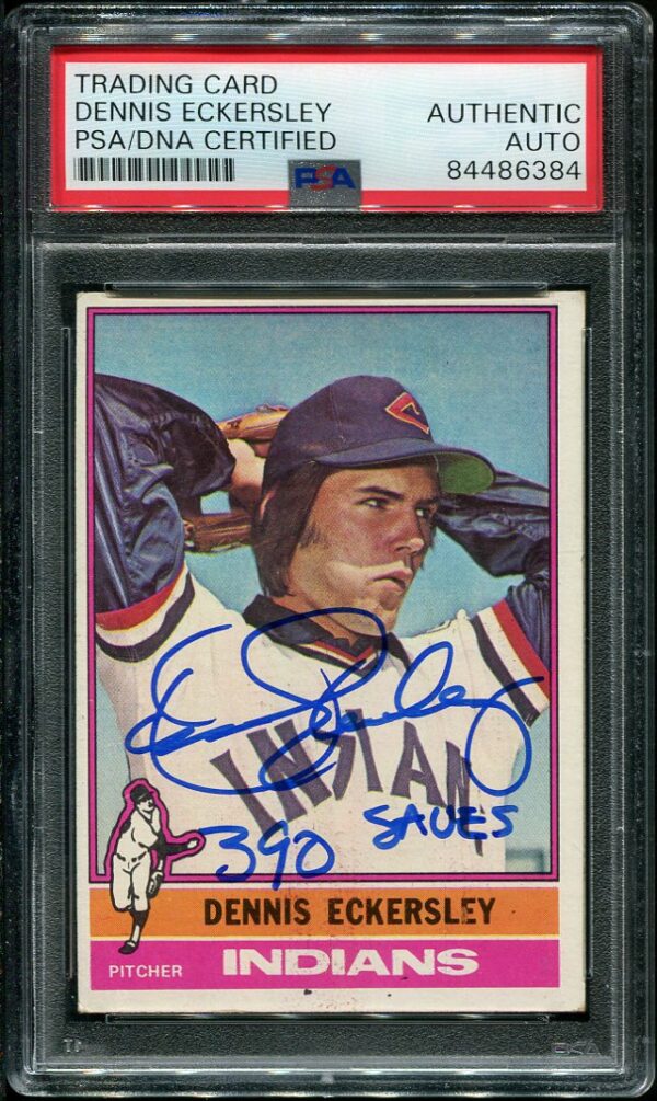 Authentic 1976 Topps #98 Dennis Eckersley Autographed Rookie Baseball Card