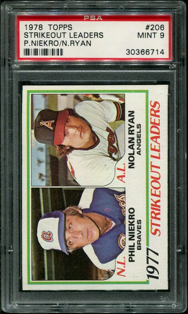 Authentic 1978 Topps #206 Strikeout Leaders PSA 9 Baseball Card