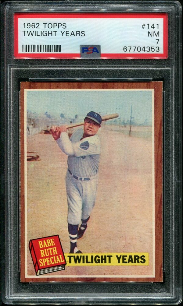 Authentic 1962 Topps #141 Babe Ruth Twilight Years PSA 7 Baseball Card